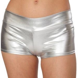 Silver Metallic Rave Shorts